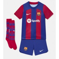 Barcelona Robert Lewandowski #9 Replika babykläder Hemmaställ Barn 2023-24 Kortärmad (+ korta byxor)